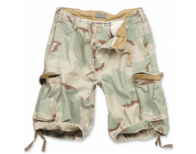 Nohavice krátke SURPLUS TEX Vintage short, sprané – desert