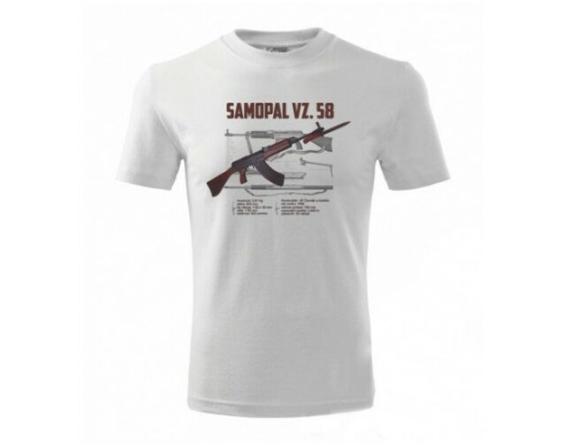 Tričko s potlačou “Samopal vz.58” – biele