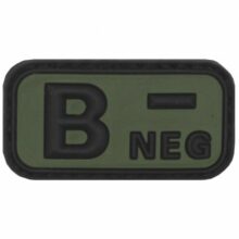 Označenie krvnej skupiny “B- NEGative” 3D MFH 36501D – na suchý zips