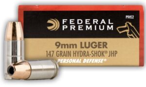 Náboj Federal Premium 9mm Luger Personal Defense 147gr/9,53g Hydra-Shok JHP (20 ks)