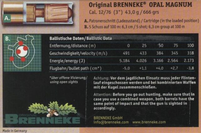 Brenneke Opal Magnum 12/76 43,0g, 5ks