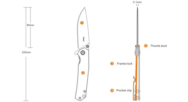 Nôž Ruike P801-SF – strieborný