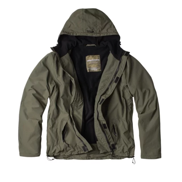 Anorak bojový SURPLUS TEX s kapucňou a so zipsom - olivový
