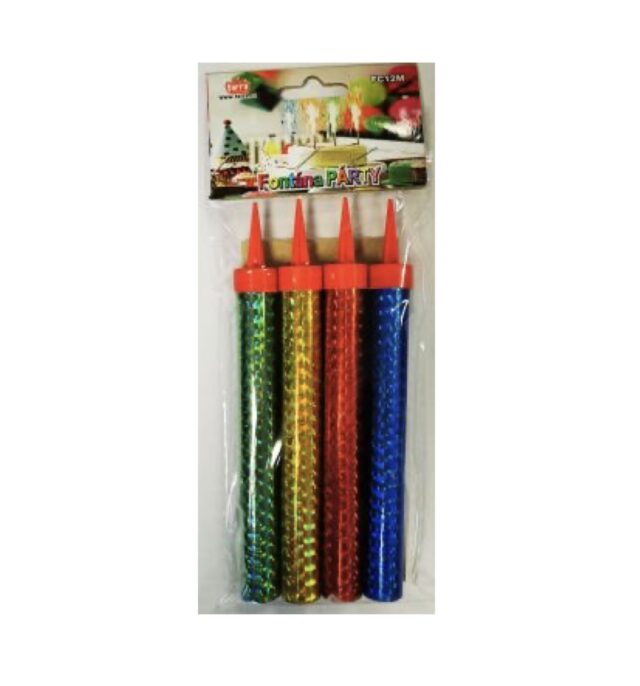 Tortová fontána (12cm) – INTERIÉR -farebný mix 4 ks