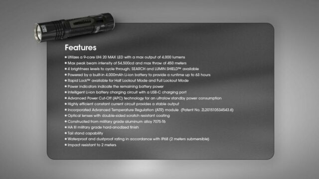 NITECORE EDC33 4000lm LED NiteLab UHi 20 MAX