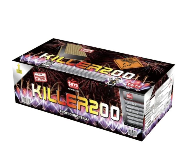 Profi ohňostroj KILLER 200 rán, kaliber 25mm