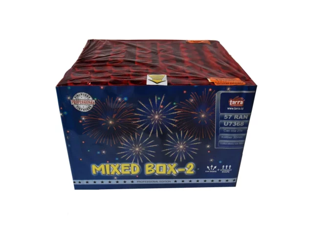 Ohňostroj MIXED BOX II. (profi séria), 57 rán, kombinovaný s vejárom