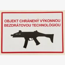 Nálepka – samolepka "Objekt chránený výkonnou bezdrátovou technológiou"